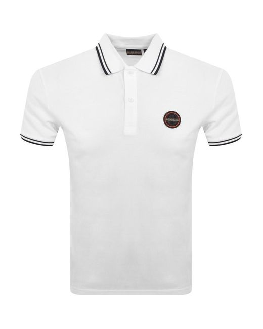 Napapijri White Macas Short Sleeve Polo T Shirt for men