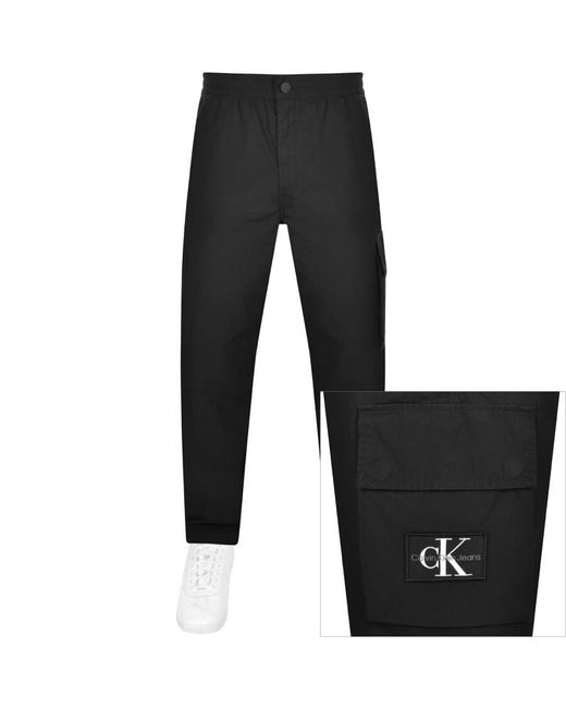Calvin Klein Black Jeans Poplin Utility Trousers for men