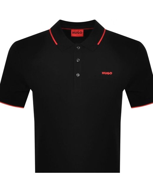 HUGO Black Dinoso22 Polo T Shirt for men