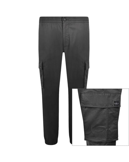 Calvin Klein Gray Jeans Skinny Fit Cargo Trousers for men