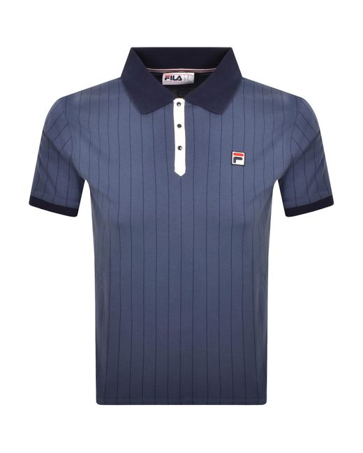 Fila Blue Classic Stripe Polo T Shirt for men