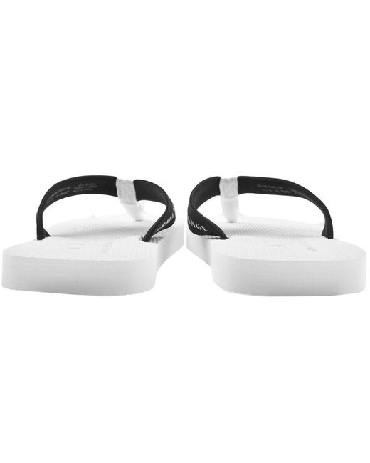 Armani Exchange Logo Flip Flops in White for Men | Lyst UK