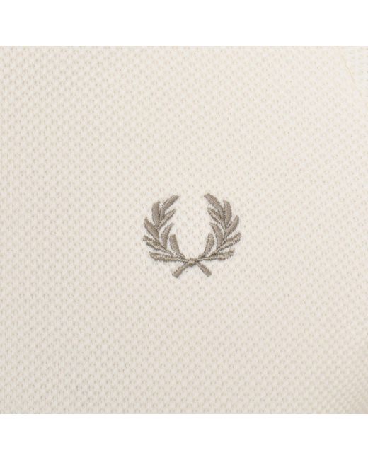 Fred Perry White Rib Panel Polo T Shirt for men
