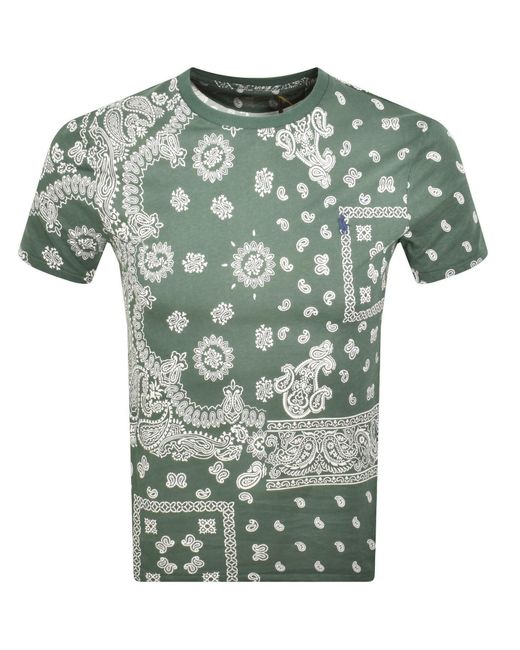 Ralph Lauren Green Crew Neck Slim Fit T Shirt for men