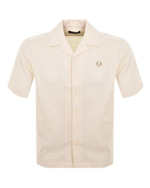 Fred Perry Natural Woven Mesh Short Sleeve Shirt for men