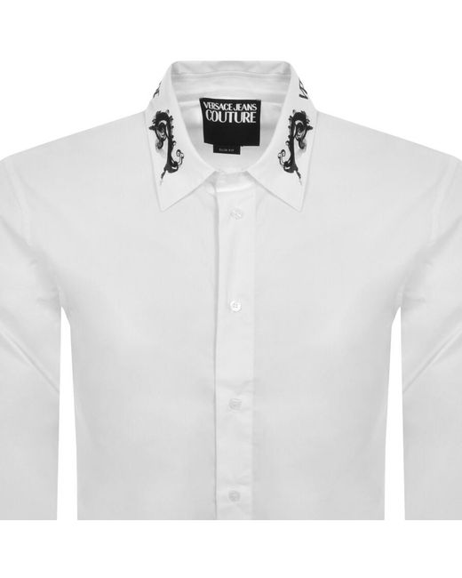 Versace White Couture Slim Long Sleeve Shirt for men