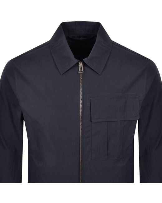 Belstaff Blue Cargo Overshirt Dark Ink for men