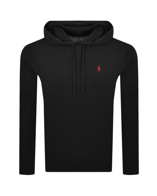 Ralph Lauren Black Long Sleeved Hooded T Shirt for men