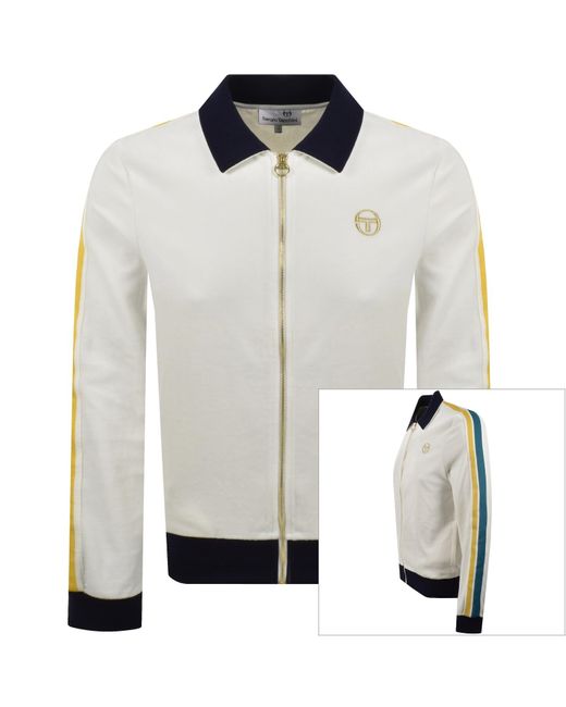 Sergio Tacchini White Monte Velour Track Jacket for men