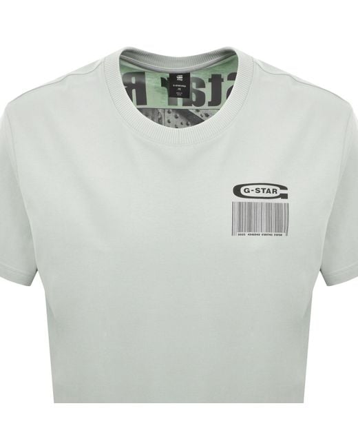 G-Star Gray G-Star Loose Fit Barcode T Shirt for men