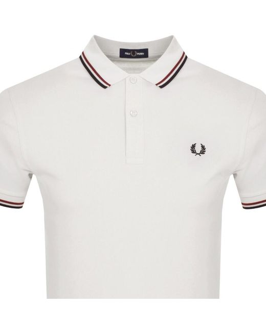 Fred Perry Gray Twin Tipped Polo T Shirt for men