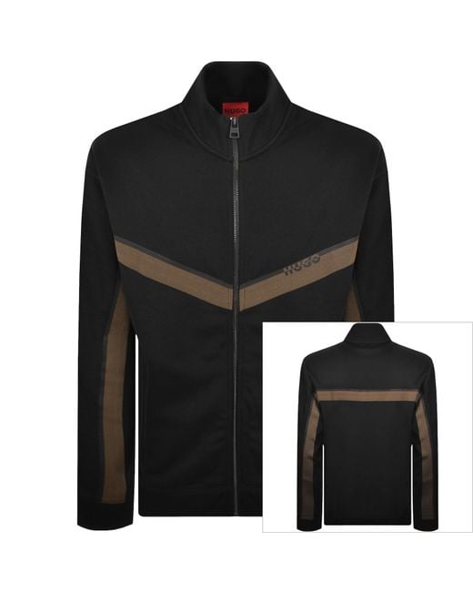 HUGO Black Full Zip Dingmoor Sweatshirt for men
