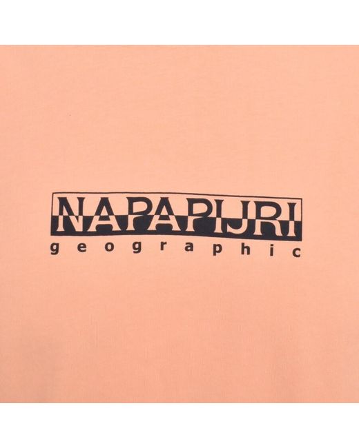 Napapijri Orange S Box Short Sleeve T Shirt for men