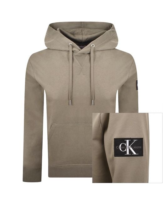 Calvin Klein Gray Jeans Badge Hoodie for men