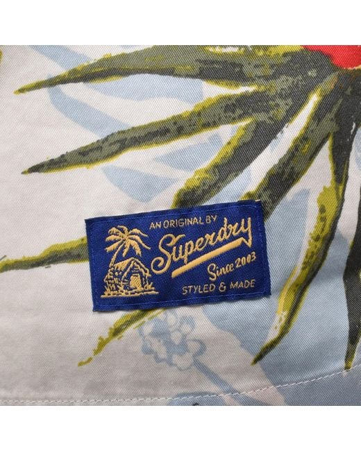 Superdry Blue Short Sleeved Hawaiian Shirt for men