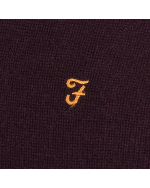 Farah Brown Farah Maidstone Knit Jumper for men
