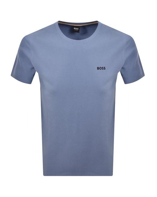 BOSS BUSINESS Blue Boss Waffle T Shirt Light Pastel for men