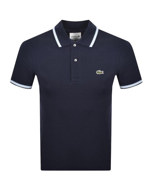 Lacoste Blue Tipped Polo T Shirt for men