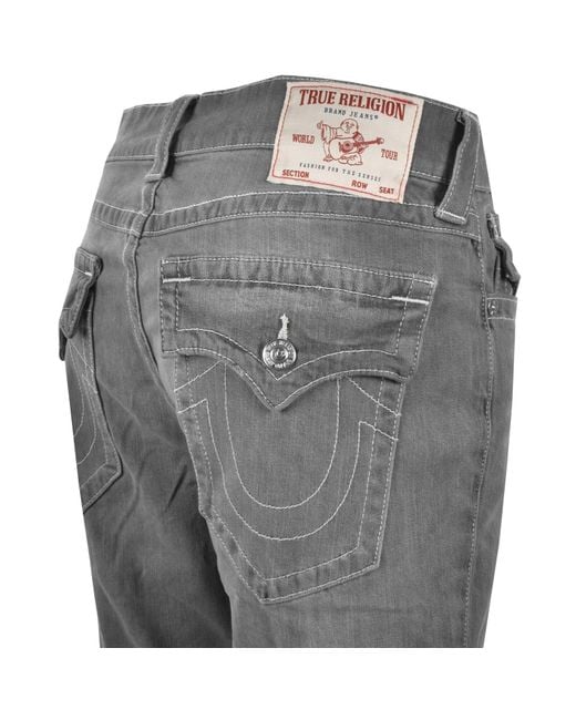 True Religion Gray Ricky Flap Jeans Wash for men