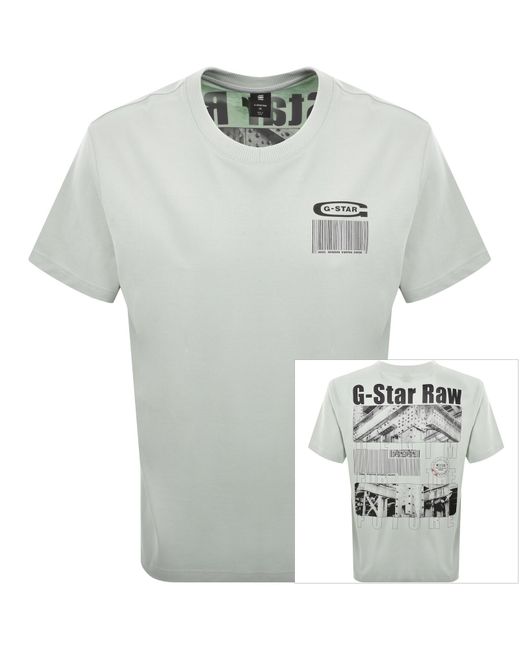G-Star Gray G-Star Loose Fit Barcode T Shirt for men