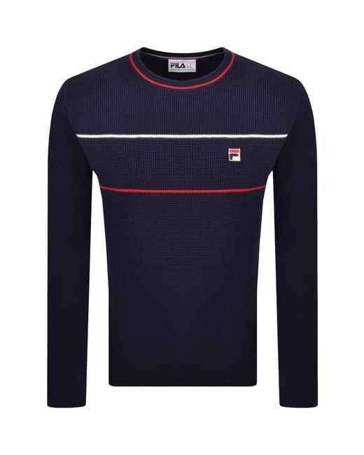 Fila Blue Fila Kallum Waffle Knit Jumper for men