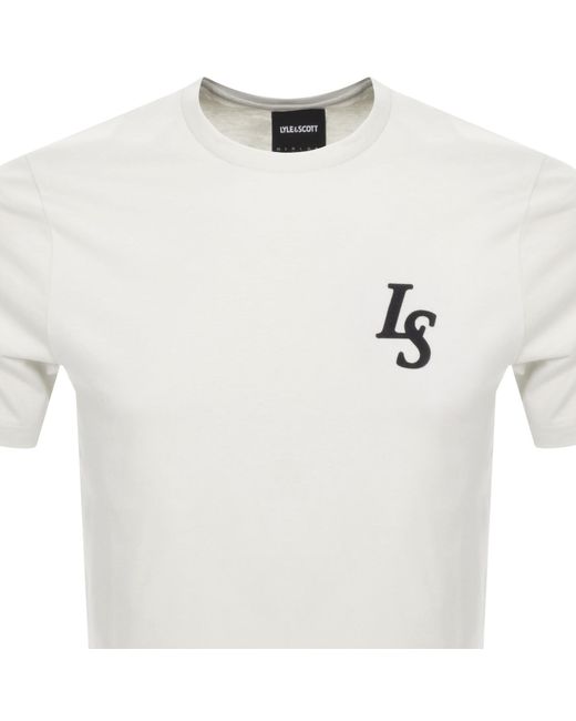Lyle & Scott White Emblem T Shirt Off for men