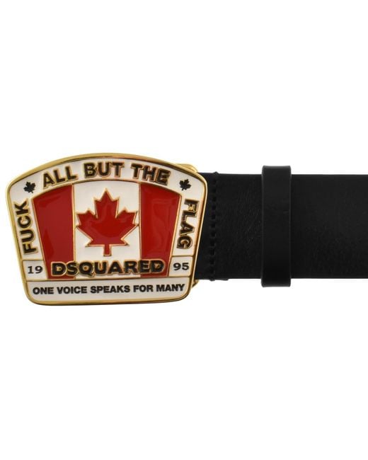 DSquared² Red Plaque Belt for men