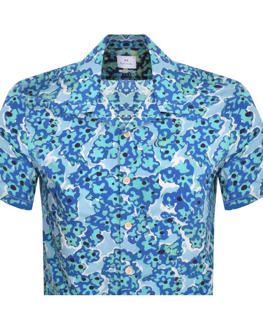 Paul Smith Blue Short Sleeve Regular Fit Shirt for men