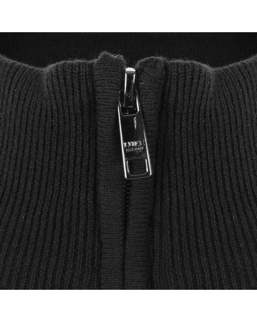 Luke 1977 Black Jacob Quarter Zip Knit Jumper for men