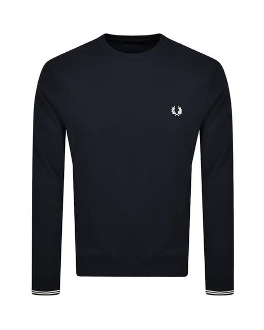 Fred Perry Blue Crew Neck Sweatshirt for men