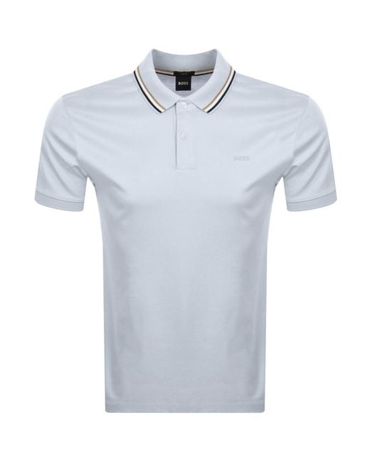 BOSS BUSINESS Blue Boss Penrose 38 Polo T Shirt Light for men