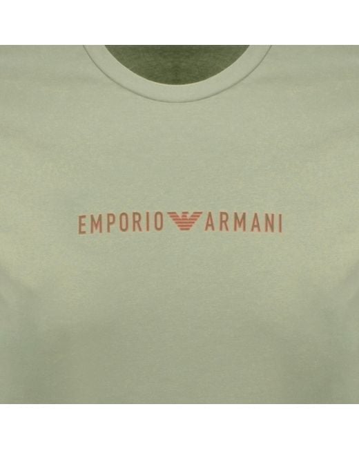 Armani Green Emporio Crew Neck T Shirt Sage for men