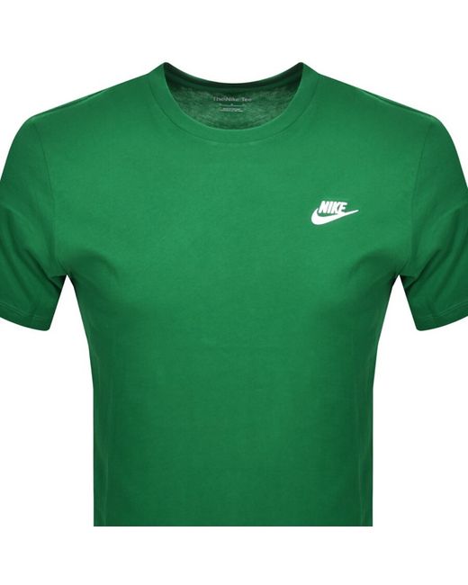 Nike Green Crew Neck Club T Shirt for men