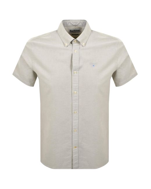 Barbour Gray Short Sleeved Oxtown Shirt Sea for men