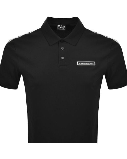 EA7 Black Emporio Armani Polo T Shirt for men