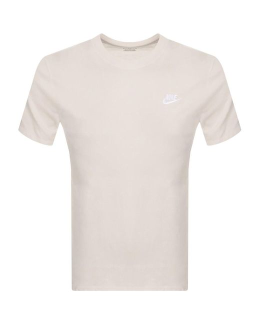 Nike White Crew Neck Club T Shirt for men