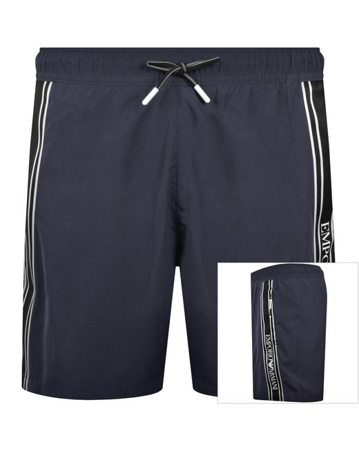 Armani Blue Emporio Boxer Swim Shorts for men