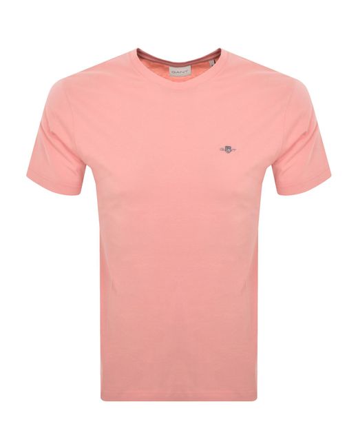 Gant Pink Original Short Sleeve T Shirt for men