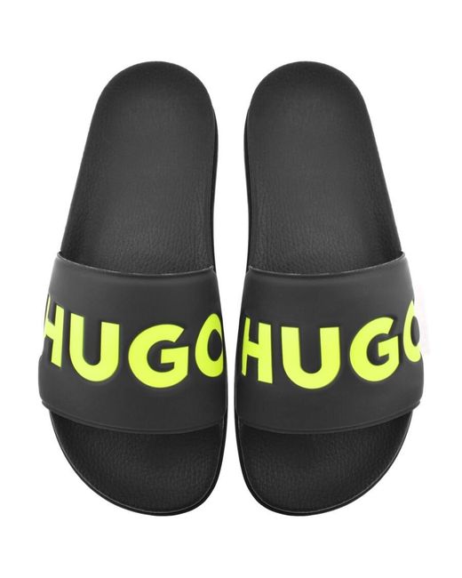HUGO Black Match Sliders for men