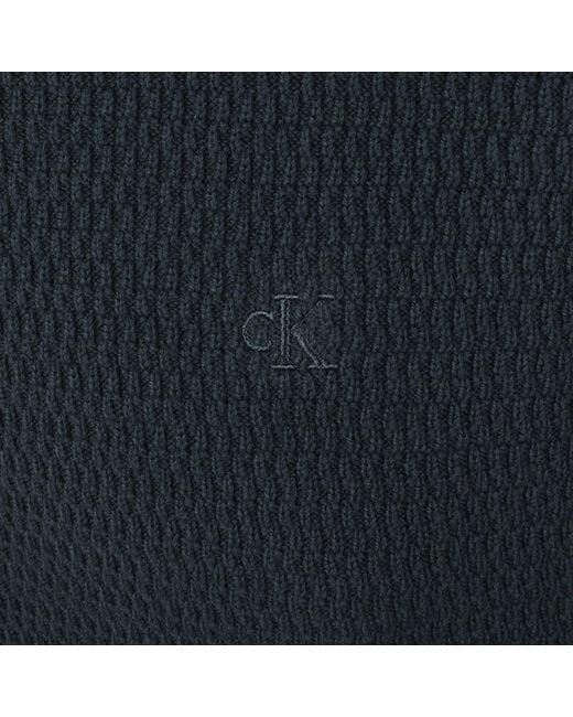 Calvin Klein Blue Textured Knit Jumper for men