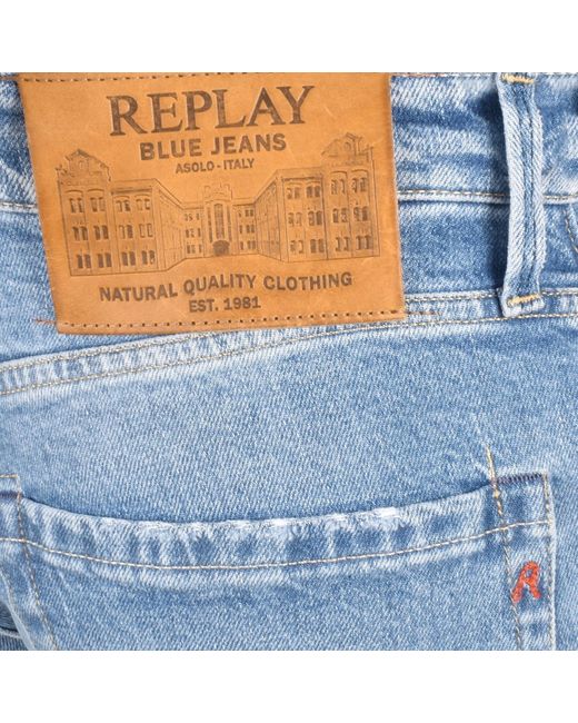 Replay Blue Waitom Regular Light Wash Jeans for men