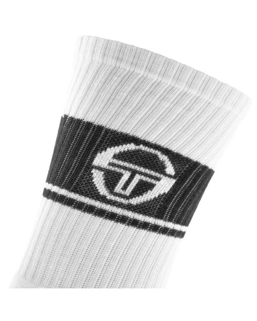 Sergio Tacchini White Three Pack Logo Socks for men