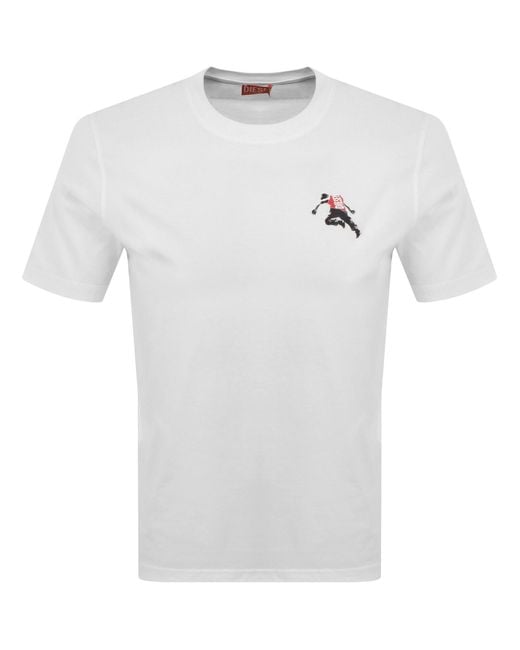 DIESEL White T Adjust T3 T Shirt for men