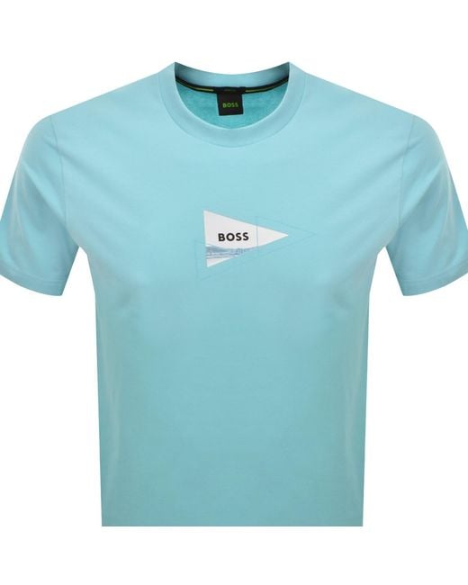 Boss Blue Boss Network Photo T Shirt for men