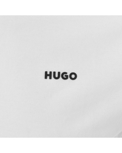 HUGO White Donos222 Polo T Shirt for men