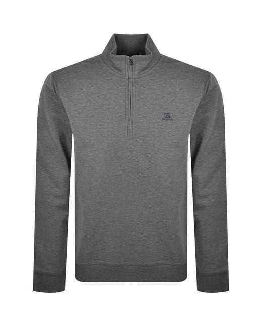 Hackett Gray Heritage Half Zip Sweatshirt for men