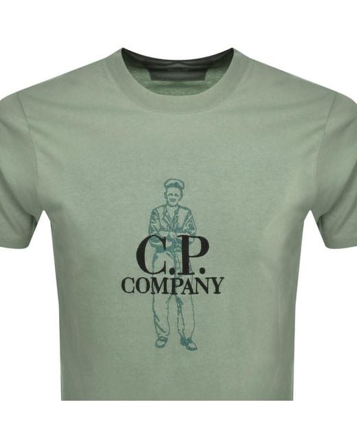 C P Company Green Cp Company Jersey Sailor T Shirt for men