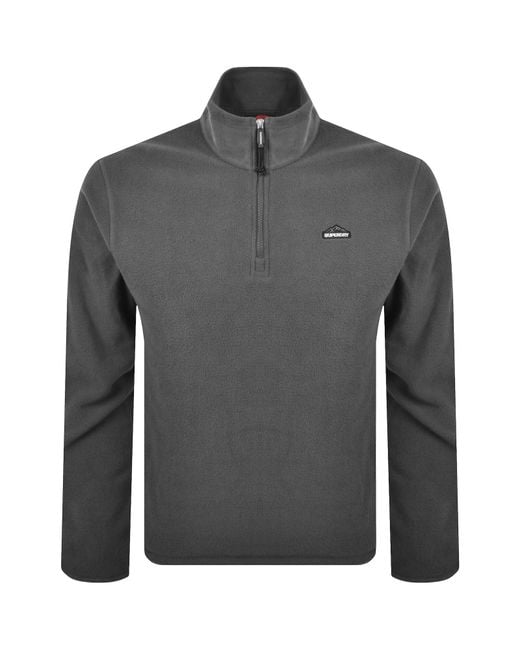 Superdry Gray Polar Half Zip Fleece Lauren for men