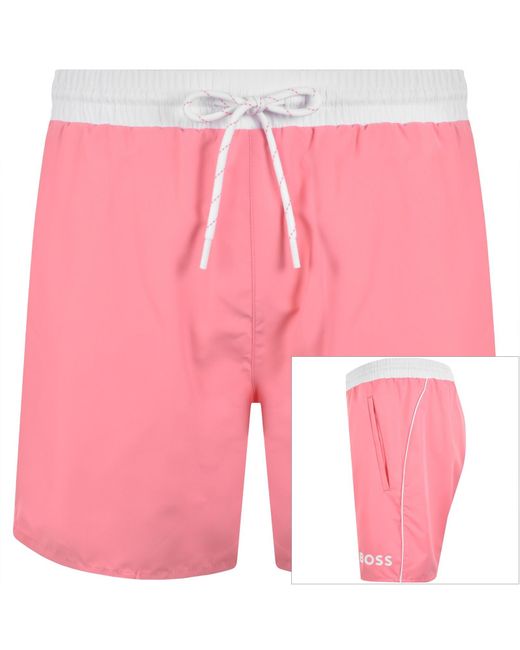 BOSS BUSINESS Pink Boss Starfish Swim Shorts for men