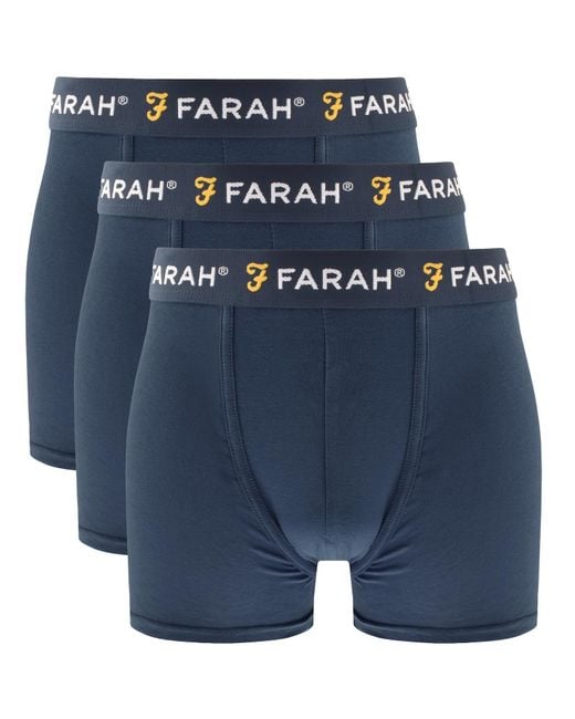 Farah Blue Farah Aveleer 3 Pack Trunks for men